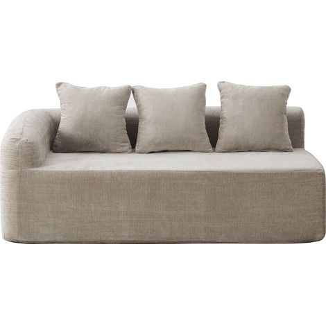 Canapé modulaire compressé en tissu chenille, rempli de mousse haute élasticité 30D. Facile à déplacer et doté d’un dessous antidérapant, idéal pour le salon et d’autres pièces. Gris (1/5)