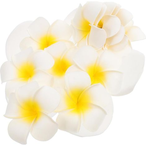 20 Stück Eva Haarklammern mit Hawaiianischen Blumen in Weiß Elegante Haarspangen für Sommerurlaub und Party Zahnförmiges Design für Modische Frisuren (1/5)