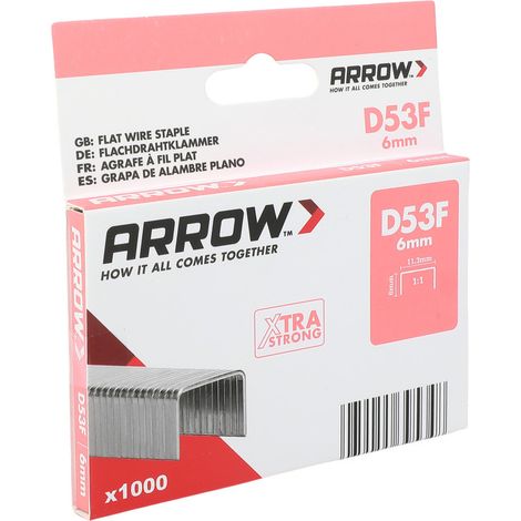 Arrow Tackerklammer Flachtdraht D53F 6 mm Folie 1000 Stück (1/3)