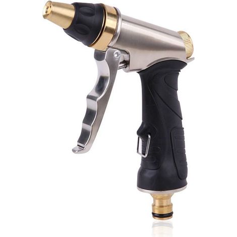 Pistolet Arrosage Pistolet Arrosoir Haute Pression Métal Réglable du Débit d'eau, Puissant pour Laver Les Voitures, Arroser Pelouse Et Plantes ou Laver Les Animaux de Compagnie¿ (1/5)