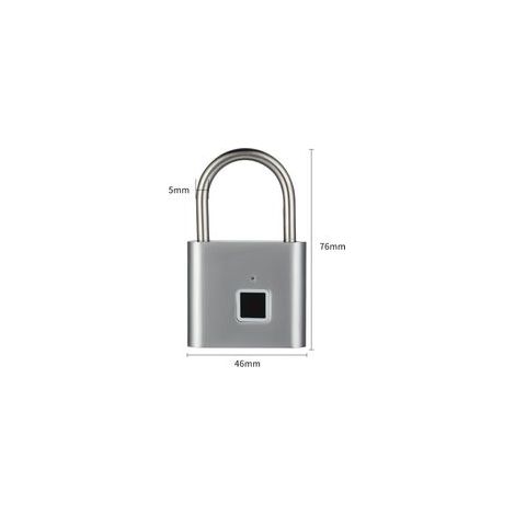 Smart fingerprint padlock, rechargeable fingerprint padlock, IP67 waterproof, fingerprint unlocking, suitable for suitcases and gym lockers. (1/2)
