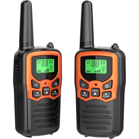 Brandneue Walkie-Talkies, extrem hohe Reichweite von 8 km - Orange (2er-Pack) (1/5)