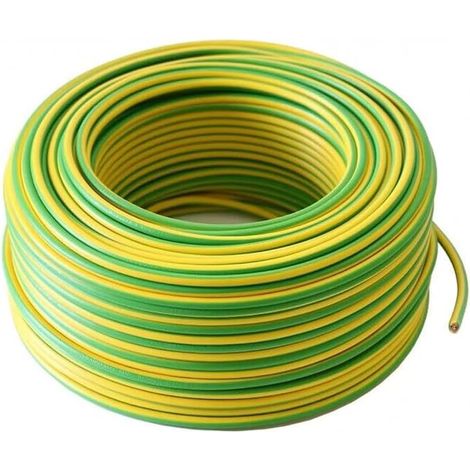 Câble de mise à la terre H07V-K 6mm² Aderleitung flexible en cuivre systèmes PV câble d'énergie solaire câble de mise à la terre PVC câble monoconducteur vert-jaune (1/5)