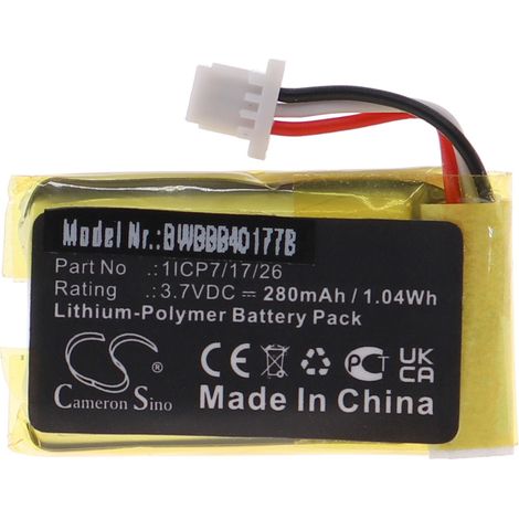 vhbw Replacement Battery compatible with Google Nest Hello Intercom Doorbell with Camera (280 mAh, 3.7 V, Li-polymer) (1/3)