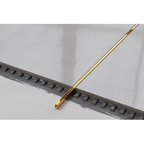 Edelstahl Erdungsanschluss U-Profil für Fliesen 0.5cm x 244cm - Glänzendes Gold