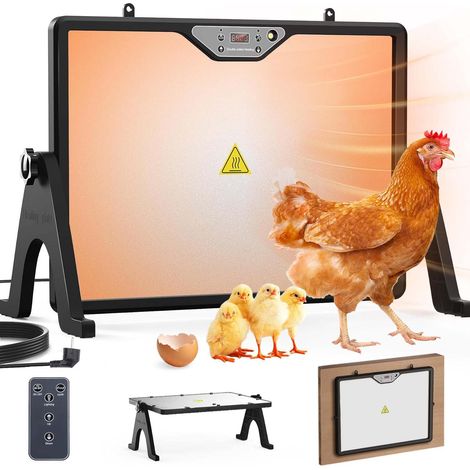 180W Plaque chauffante pour poussins - 30°C-75°C avec Télécommode - pour volaille, reptiles et petits animaux (1/5)