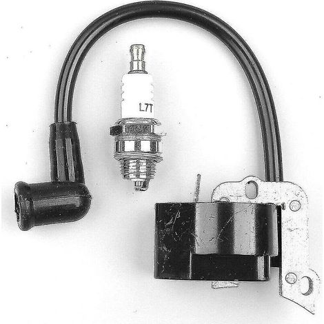 Bobine d'allumage avec bougie d'allumage pour débroussailleuse Stihl FS38, FS46, FS45, FS55, FC55, FC55Z, FC55-DZ, HL45, HL45Z, HS45, HS45Z, KM55, KM55RZ, KM55C, KM55R, remplace la référence 4140 400