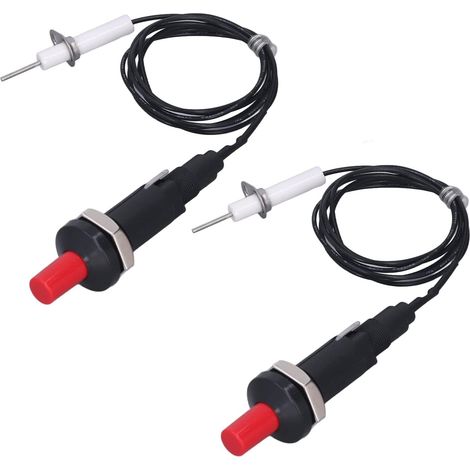 Allumeurs Piézoélectriques à Gaz Lot de 2 Briquet Piézo de Remplacement Universel avec Fil et Électrode pour Cuisinière Chauffe-Eau Four Radiateur à Gaz et Foyer (1/5)