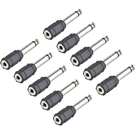 10 pièces 6.35mm mâle à 3.5mm Femelle stéréo Audio adaptateurs de Prise Casque pour écouteurs écouteurs ampli Guitare (1/5)