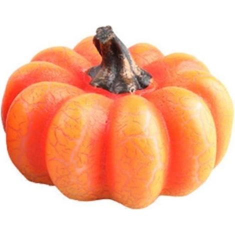 Petite citrouille artificielle réaliste pour Halloween avec lumière LED chaude - Décoration 3D miniature en résine - Idéale pour les fêtes et les récoltes d'automne. (1/5)
