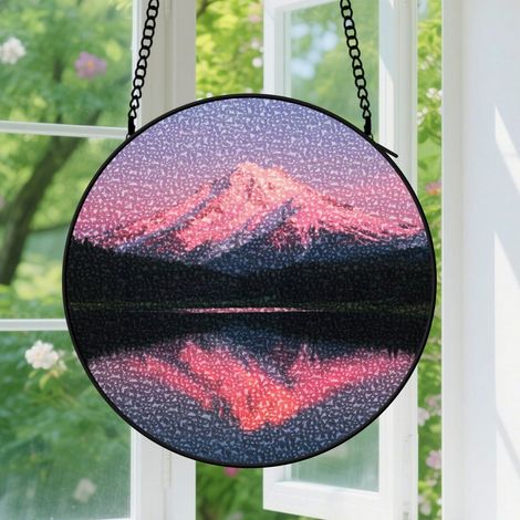 Suspension en vitrail, attrape-soleil élégant unique, décoration maison porte, cadeau Fête des Mères, Noël pour femme, maman, tante 9cm (1/5)