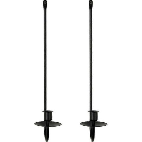 Lot de 2 appliques murales en fer forgé bougeoirs noirs décoration moderne (1/4)