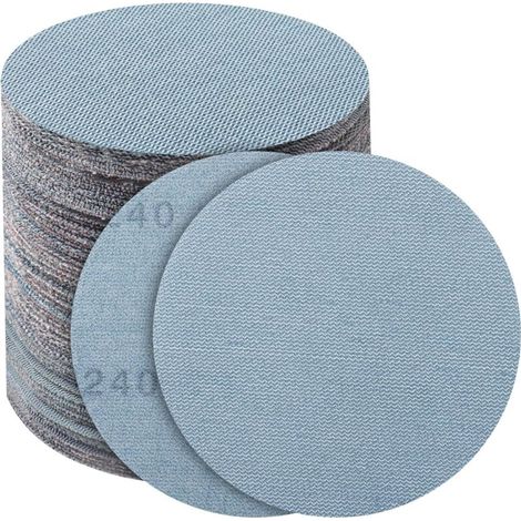 Discos de lijado cerámicos de 125 mm, paquete de 50 unidades, cierre de velcro, grano 240, para lijar y pulir madera y metal.