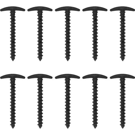 10 Stück Zeltnägel aus Kunststoff, 14,5 cm, T-förmig, spiralförmig, für Planen, Pavillons und Camping.