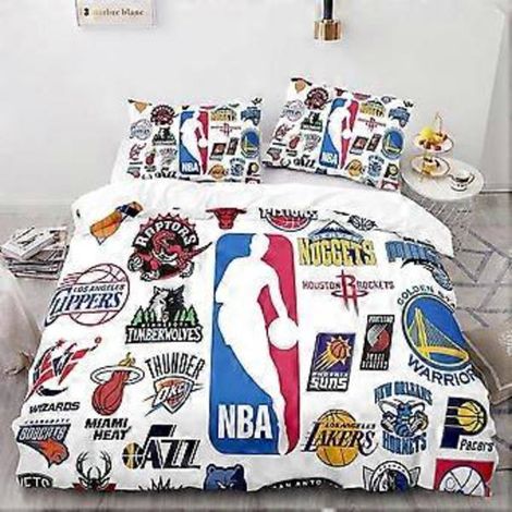 Ensemble de literie trois pièces en duvet brossé, imprimé numérique 3D, série anime/basketball, ZX3 Super King 260x220cm (1/4)