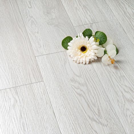 Revêtement de sol en PVC autocollant cuisine gris effet bois carrelage adhésif sol PVC carrelage adhésif salle de bains blanc décoratif sol adhésif effet bois salon 90×15CM 17 carreaux (1/5)