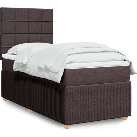 Giroletto a Molle con Materasso Marrone Scuro 90x190cm Tessuto vidaXL (1/5)