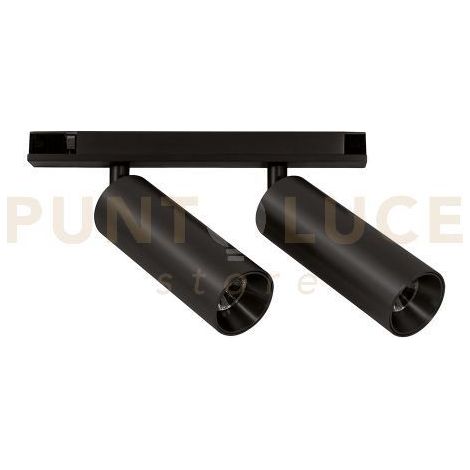 GFA1831 SPOT PER SISTEMA BINARIO 48V ORIENTABILE 2 LUCI LED 3000K 1030LM 16W CRI90 NERO SATINATO