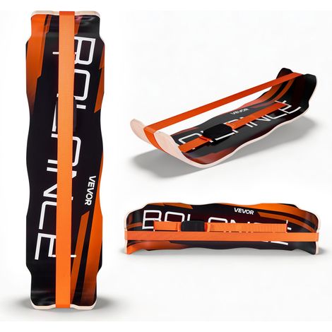 Planche d'Équilibre Incurvée, Planche à Balancer en Bois, pour Fitness Tronc Entraînement Équilibrage Proprioception Kinésithérapie Yoga Gym Domicile Bureau Debout, Légère et Portable, Orange (1/5)