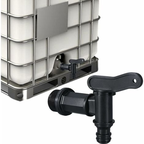 SHINING HOUSE Tankhahn aus Kunststoff, IBC-Wasserspeicherbox-Adapter, Bewässerungsschlauch-Hahn-Adapter, für Regenwassersammler, Regenwassersammler, 3/4 Zoll (1/5)
