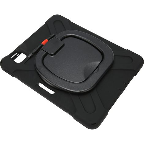Coque iPad Air 4 et Pro 11" 2020 - Protection silicone renforcée, support crayon intégré, sangle ajustable, couleur noir