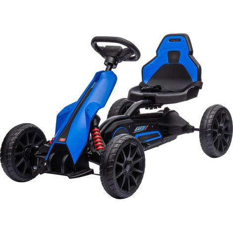 Kart électrique enfant 12V 3-8 ans vitesse 3-5km/h ceinture sécurité bleu 100x58x58.5cm
