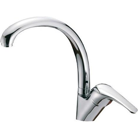Aglaia CDF02438 Rubinetto Miscelatore per Lavello Canna Alta Orientabile Cartuccia 40 mm Ottone Cromato colore Cromato (1/4)