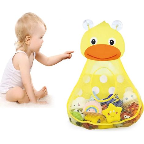 Red de Almacenamiento para Juguetes de Baño, Organizador de Juguetes de Bañera con Ventosas (Amarillo) (1/4)