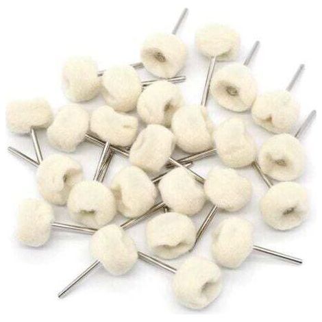 Roue de Polissage en Coton Beige pour Dremel Outils Rotatifs pour éliminer la Rouille et la Saleté Sur la Surface, 25 Pièces (1/4)