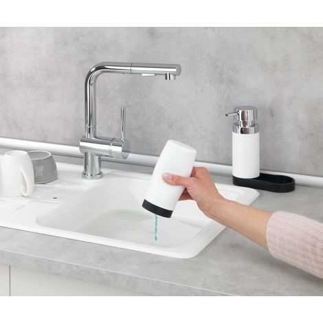 Distributeur avec pompe à savon, set 2 en 1 pour cuisine ou salle de bain - 250 ml, WENKO