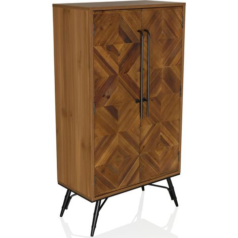 High Board / Kommode SANTJAGO WOOD HIGH 63x32x117 cm 2 Türen Tanne massiv hjh LIVING (1/5)
