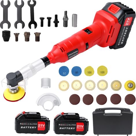 Polisseuse d'angle, Design sans fil, Vitesse réglable, Avec 2 Batteries, UE (1/2)