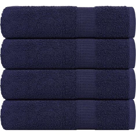 vidaXL Toallas de baño FROGN 4 uds azul marino 100x150 cm 360 g/m²