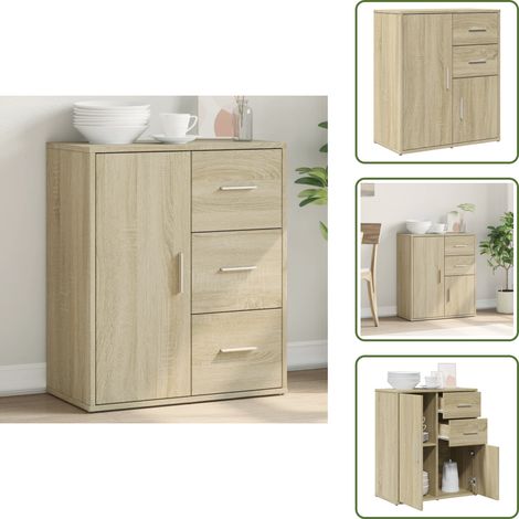Buffet design moderne - vidaXL Buffet chêne sonoma 60x31x70 cm bois d'ingénierie - Buffet durable (1/5)