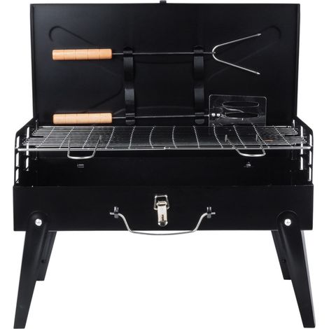 Barbecue à charbon pliable et portable avec étui et accessoires 43x26x29 cm (1/5)
