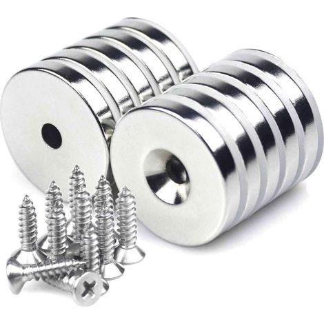Plaque Magnetique - 20 mm - Acier Galvanise - Pour Fixation Porte Voiture Atelier - 10 Unites (1/5)