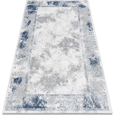 Teppich ACRYL VALS 1738 Rahmen, Diamanten elfenbein / blau grey 100x200 cm