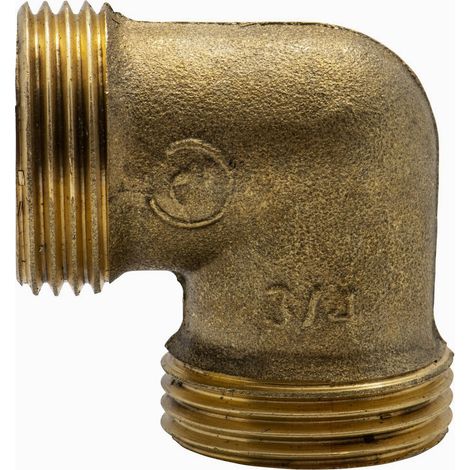 Raccord coudé laiton mâle - mâle 3-4