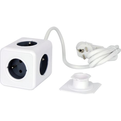 AURA line CUBE Adapter 5-fach Steckdose 1,5m