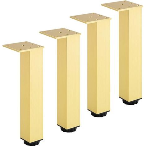 Pieds de meubles réglables en aluminium, lot de 4, pour meubles, canapés et tables, doré, 40 cm (plage de réglage 400-418 mm) (1/4)