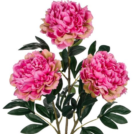 3 Stück 74cm Künstliche Pfingstrosen Stiel Rosen Vintage Bouquet Blumen (1/5)