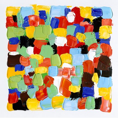 Abstrakte Gemälde Kuatéh 100 x 100 cm Farbige Quadrate Ölgemälde