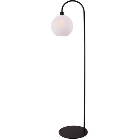 Lampe de pied Lazise noir avec verre blanc - 1644-05-06-30 (1/2)