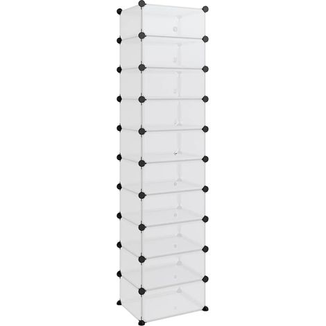 vidaXL Zapatero PP transparente 44x32x174 cm (1/2)