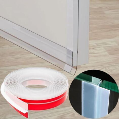 Joint de porte latéral en silicone transparent, 3,5 cm de large x 6 m de long. (1/4)