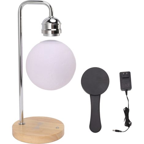 Lévitation magnétique lampe lune en bois, base flottante, veilleuse de table lunaire, prise US AC100-240V argenté (1/5)