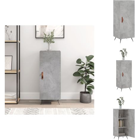 Buffet Gris béton 34,5x34x90 cm Bois d'ingénierie - Buffet Moderne - Meuble Rangement - Buffet Gris - Commode - Mobilier Salon (1/5)