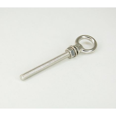 Direct Filet – Anneau d'ancrage traversant inox 12cm – Tige filetée 8mm – Pour fixation sur poteaux libres – Usage pergola et protection