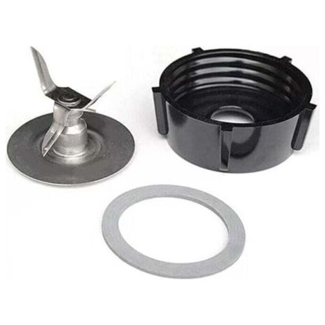 Ersatzrührflügel für Oster-Mixer mit Gummidichtung 4902 (1 x 4-seitiger Rührflügel, XU, 1 x 6-Backen-Festdeckel und 1 x grauer Dichtungsring) - KZQ (1/5)