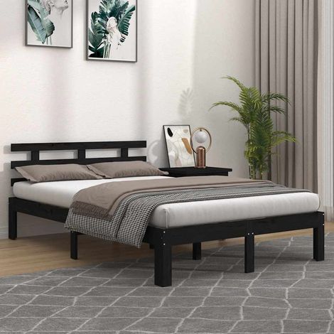 Giroletto Nero in Legno Massello 200x200 cm vidaXL (1/5)
